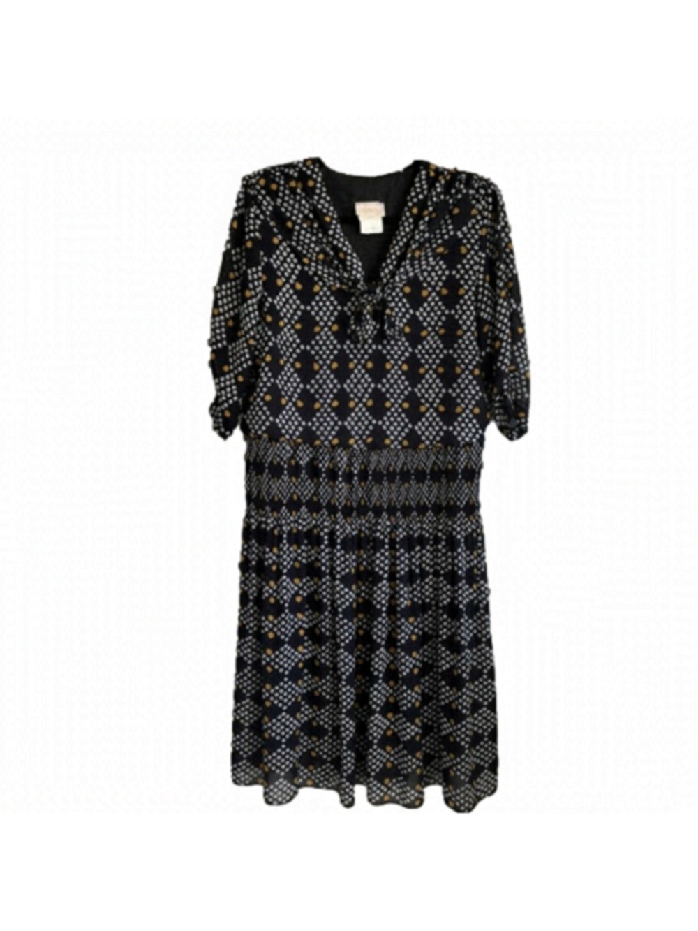 VINTAGE Algo 80’s Chiffon Drop Waist Blouson Midi Dress (XL/1X) - Picture 2 of 16